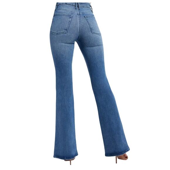Ann Taylor LOFT Denim - LOFT Slim Flare Jeans Women’s Size 14 / 32 Blue Denim Raw Hem